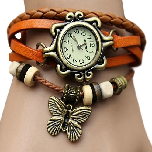 Hot Sales 6 Colors Ladies Womens Retro Leather Watch Bracelet