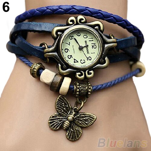 Hot Sales 6 Colors Ladies Womens Retro Leather Watch Bracelet