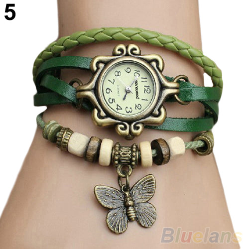 Hot Sales 6 Colors Ladies Womens Retro Leather Watch Bracelet