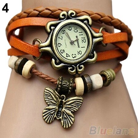 Hot Sales 6 Colors Ladies Womens Retro Leather Watch Bracelet