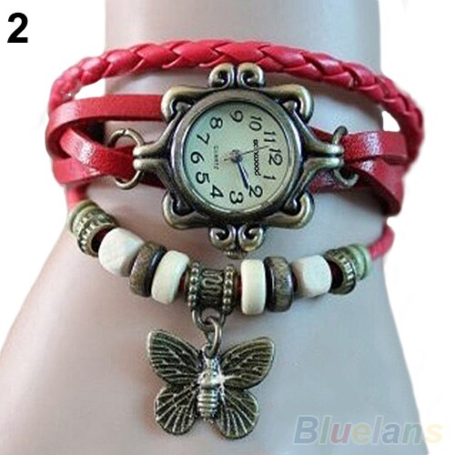Hot Sales 6 Colors Ladies Womens Retro Leather Watch Bracelet
