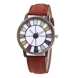 Quartz Watches for Women Ladies Denim Leather Strap Retro Style