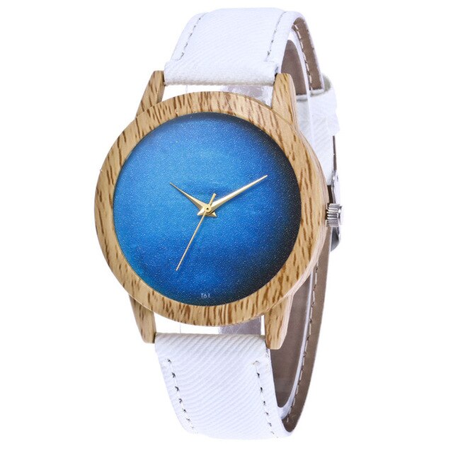 Women's Fashion Simple Style Casual Retro Round belt PU Leather Strap Analog Quartz