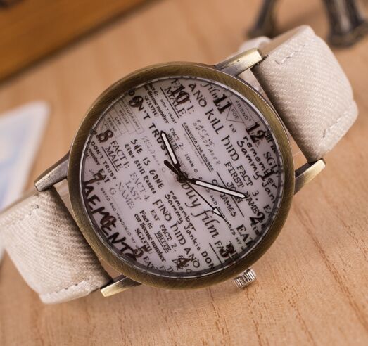 Fashion Denim Fabric Women watch Zegarki Meskie retro style