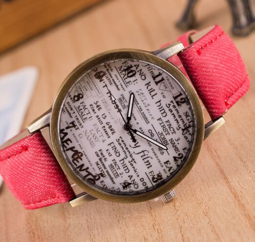 Fashion Denim Fabric Women watch Zegarki Meskie retro style