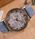 Fashion Denim Fabric Women watch Zegarki Meskie retro style