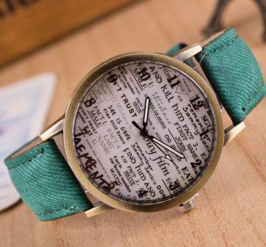 Fashion Denim Fabric Women watch Zegarki Meskie retro style