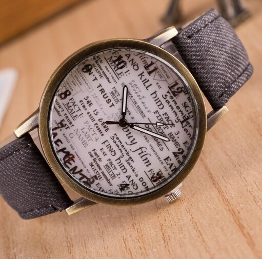 Fashion Denim Fabric Women watch Zegarki Meskie retro style