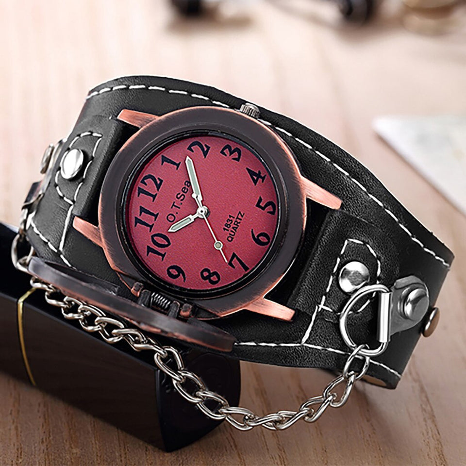 Handsome Cool Retro Chain Can Be Flipped Belt Quartz  Gift New Style Top Brand Fashion