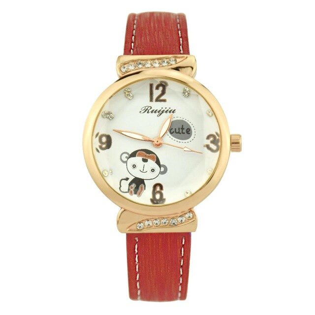 Leather Belt Watch Fashion Women Watches  Lovely Cartoon