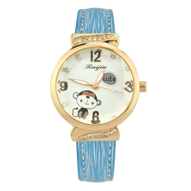 Leather Belt Watch Fashion Women Watches  Lovely Cartoon