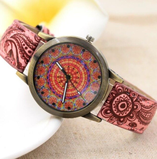 New Brand Chinese Style Ladies Watch Fashion Retro Leather Quartz Watch