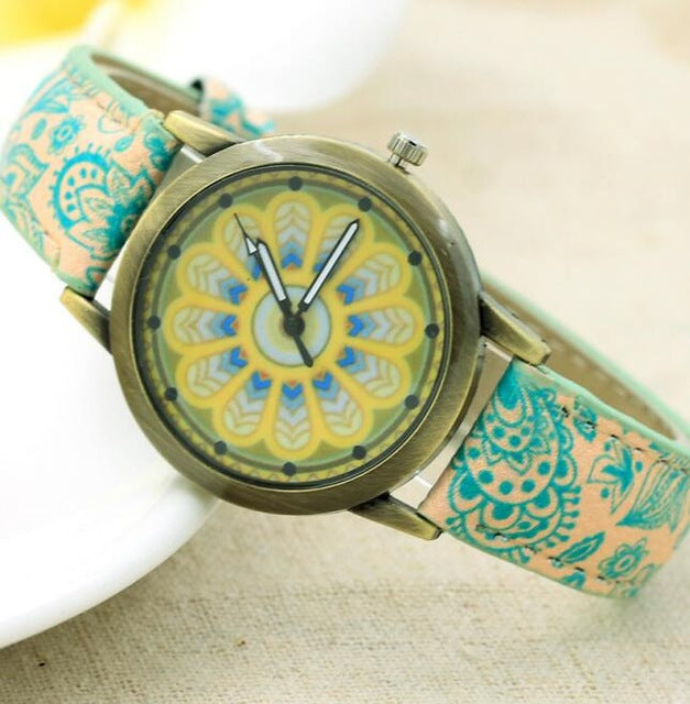New Brand Chinese Style Ladies Watch Fashion Retro Leather Quartz Watch