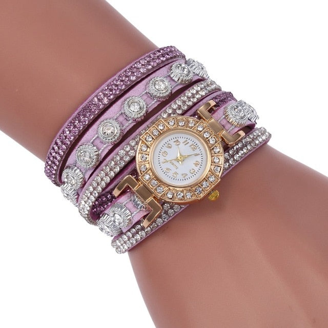 SC101 Korean Velvet Bracelet watch Luxury Full Diamond Watch Retro Style