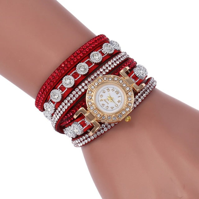 SC101 Korean Velvet Bracelet watch Luxury Full Diamond Watch Retro Style