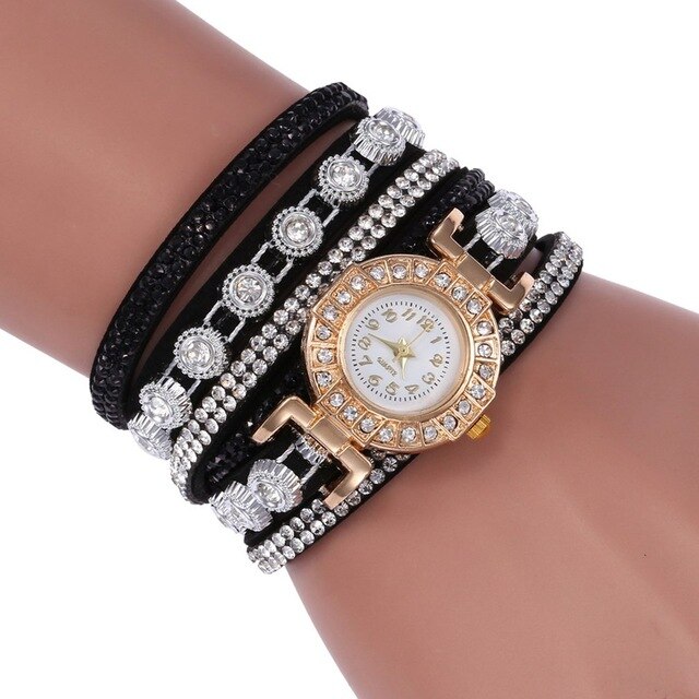 SC101 Korean Velvet Bracelet watch Luxury Full Diamond Watch Retro Style