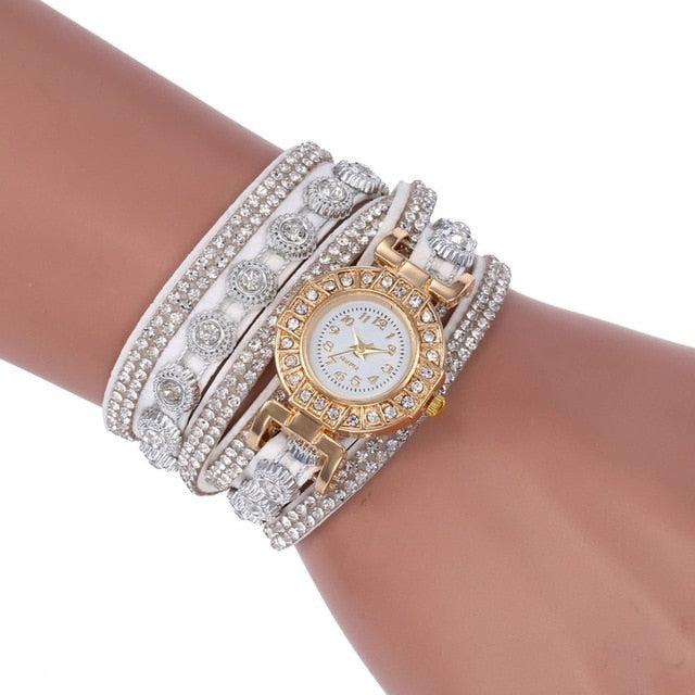 SC101 Korean Velvet Bracelet watch Luxury Full Diamond Watch Retro Style