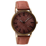 Splendid New Style Women Round Retro WristWatch Cowboy Leather Band Analog Quartz
