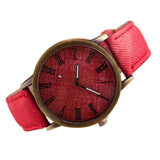 Splendid New Style Women Round Retro WristWatch Cowboy Leather Band Analog Quartz