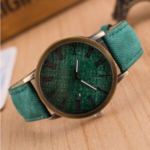 Splendid New Style Women Round Retro WristWatch Cowboy Leather Band Analog Quartz
