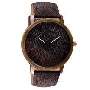 Splendid New Style Women Round Retro WristWatch Cowboy Leather Band Analog Quartz