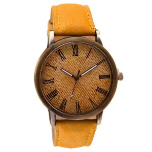 Splendid New Style Women Round Retro WristWatch Cowboy Leather Band Analog Quartz