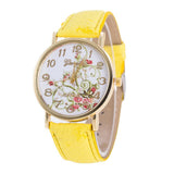 New Fashion Retro Flower Style Women Watches Gilt Digital Quartz