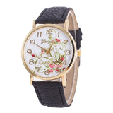 New Fashion Retro Flower Style Women Watches Gilt Digital Quartz
