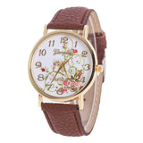 New Fashion Retro Flower Style Women Watches Gilt Digital Quartz