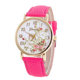 New Fashion Retro Flower Style Women Watches Gilt Digital Quartz