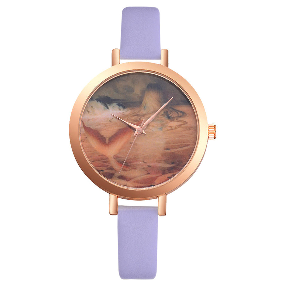 Retro Design Simple Style Hot Women's Casual  Fashion Color Strap Dial Quartz
