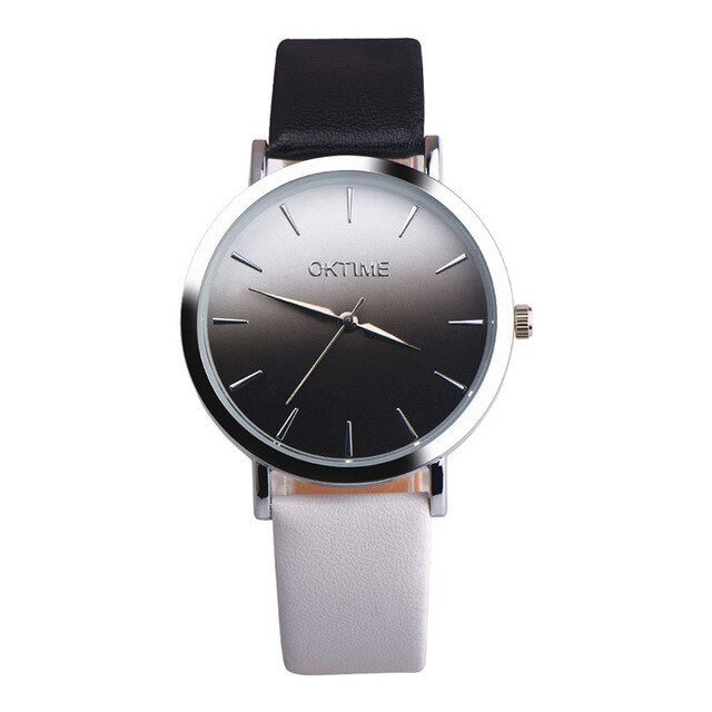 fashion design Retro Rainbow  Leather Band Analog Alloy Quartz Wrist Watch