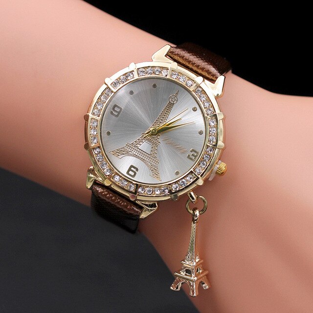 Retro Style Watch Women relogio masculino Ladies Watch The Eiffel Tower Quartz