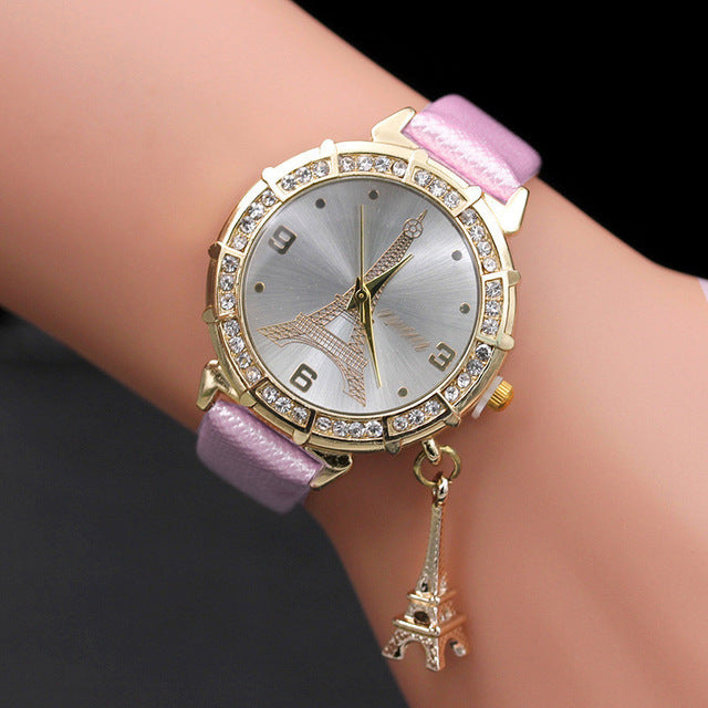 Retro Style Watch Women relogio masculino Ladies Watch The Eiffel Tower Quartz