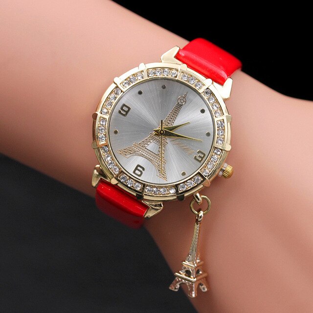 Retro Style Watch Women relogio masculino Ladies Watch The Eiffel Tower Quartz