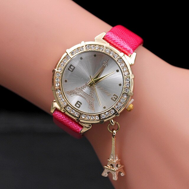 Retro Style Watch Women relogio masculino Ladies Watch The Eiffel Tower Quartz