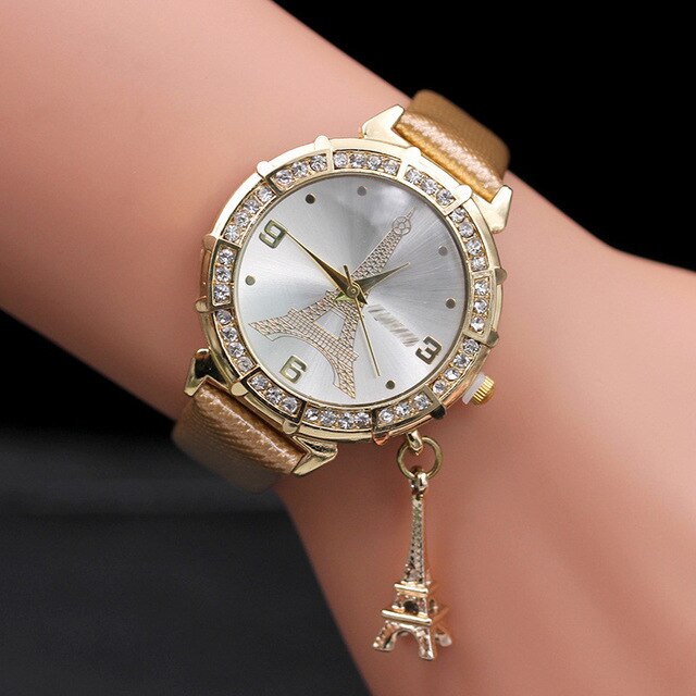 Retro Style Watch Women relogio masculino Ladies Watch The Eiffel Tower Quartz