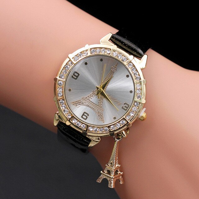 Retro Style Watch Women relogio masculino Ladies Watch The Eiffel Tower Quartz