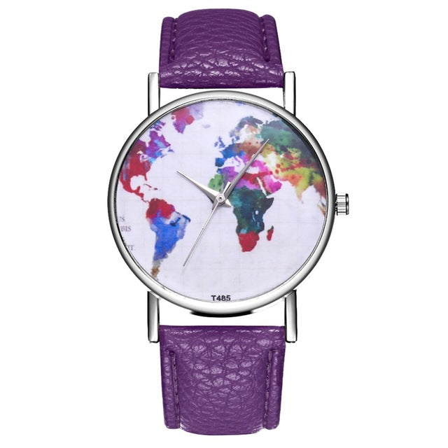 Retro Colored Marble Style Women Quartz Wristwatches