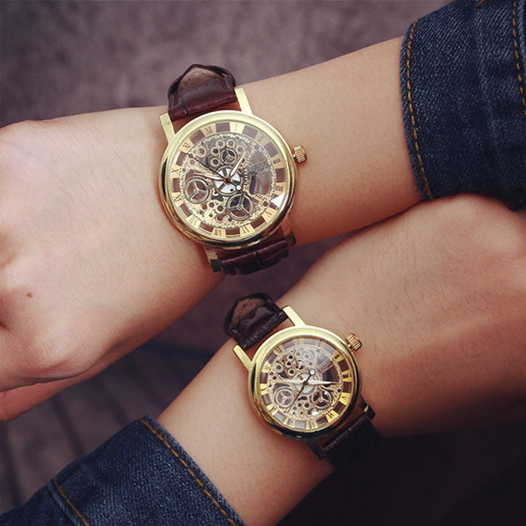 Fashion Transparent Hollow Quartz Wrist Watch Hot Roman