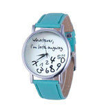 Retro style Lovely Letter Pattern Leather Quartz Analog Women Watch