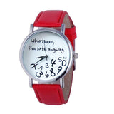 Retro style Lovely Letter Pattern Leather Quartz Analog Women Watch