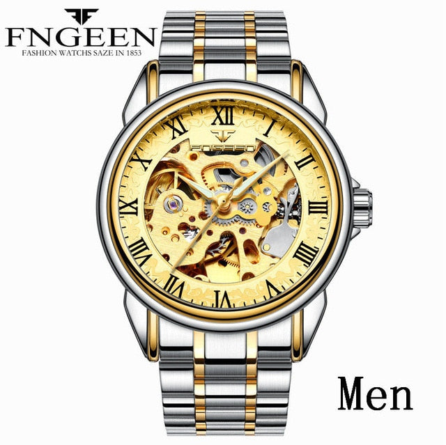 Couple Watches Top Brand Steel Mechanical Wrist Watch
