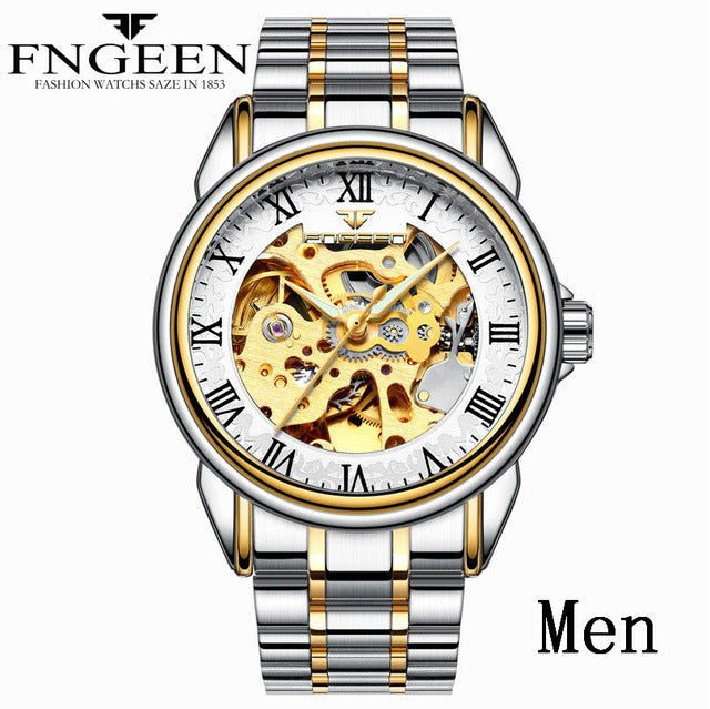 Couple Watches Top Brand Steel Mechanical Wrist Watch