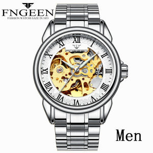 Couple Watches Top Brand Steel Mechanical Wrist Watch