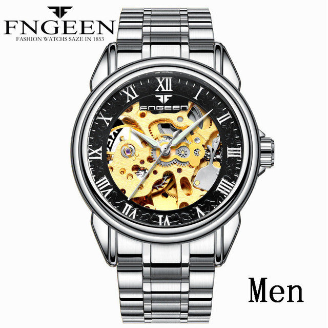 Couple Watches Top Brand Steel Mechanical Wrist Watch