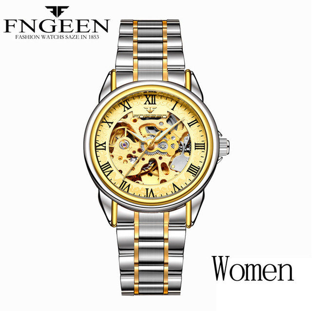 Couple Watches Top Brand Steel Mechanical Wrist Watch