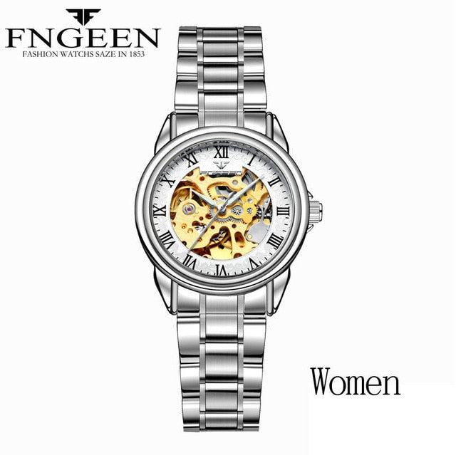 Couple Watches Top Brand Steel Mechanical Wrist Watch