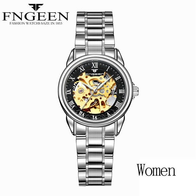 Couple Watches Top Brand Steel Mechanical Wrist Watch