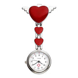Womens Girls Heart Angle Wing Nurse Fob Clip On Brooch Hanging Pocket